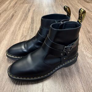 Dr Doc Martens Boots Men’s Size 12 Jaimes Leather Harness Buckle Chelsea Black